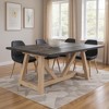 HomeRoots 84" Black and Brown Solid Wood Trestle Base Dining Table - 2 of 4