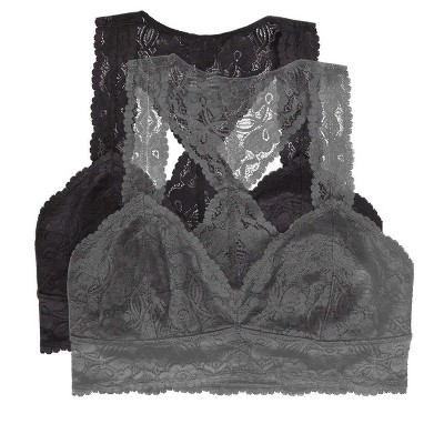 Jezebel By Felina Women's Lace Bralette 2 Pack (white Castlerock, Small) :  Target