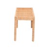 Abelia Natural Rattan and Mahogany Wood Long Accent Bench Natural Brown - Baxton Studio - 4 of 4
