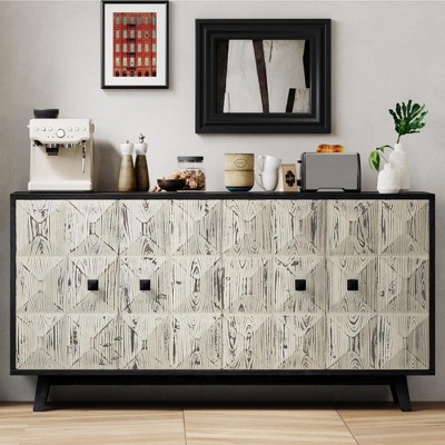 VYNXARIA 59.84" Vintage 4-Door Sideboard - Stylish Freestanding Storage Cabinet
