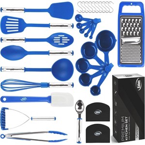 Kitchen Utensils Set 35 PCS Nonstick, heat-resistant nylon, stainless steel & silicone tools. Essential kitchen gadgets & apartment must-haves. - 1 of 4