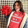 Womens My Presence Is A Present T Shirt Funny Xmas Gift Ego Tee For Ladies - Crazy Dog Women's T Shirt - 3 of 4
