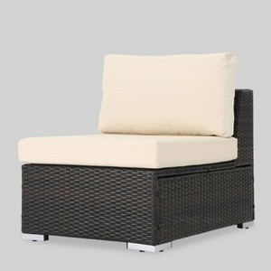 Santa Rosa Wicker Patio Accent Chair - Brown - Christopher Knight Home: Outdoor Furniture, Aluminum Frame - 1 of 4