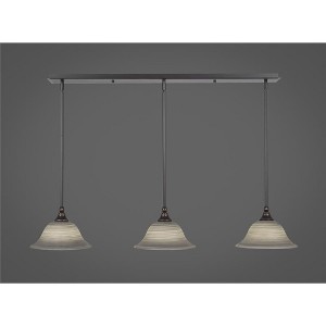 Toltec Lighting Any 3 - Light Chandelier in  Dark Granite with 10" Gray Linen  Shade - 1 of 1