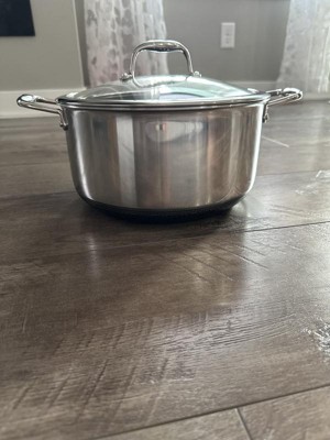 HexClad Hybrid 8 QT Pot With Lid: Silver OS