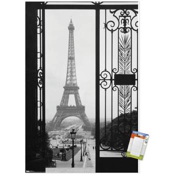 Trends International The Eiffel Tower - Gate VIew Unframed Wall Poster Prints