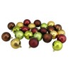 Northlight 24ct Shatterproof 2-Finish Christmas Ball Ornament Set 2.5" - Brown/Green - 2 of 2