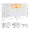 Gikpal 11 Drawer Dresser, Dressers for Bedroom TV Stand for up to 32''- 55" TV, with Power Outlets LED Lights & Side Pocket, Chest of Drawers Dresser - 2 of 4