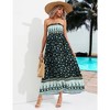Maternity Sleeveless Smocked Dress Summer Casual Strapless Floral Tube Top Maxi Dress Photoshoot Baby Shower - 4 of 4
