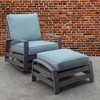 Courtyard Casual Cabo 2 pc Swivel Glider and Ottoman Set  Aluminum Frame with Sunbrella Cushions - 2 of 4