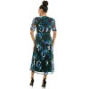 Harlow & Rose Womens Puff Sleeve Faux Wrap Midi Dress - 3 of 4