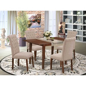 HomeStock Mahogany Dining Table Set 5 Piece - 1 of 4