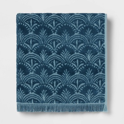 27"x52" Plush Scallop Bath Towel Teal Blue - Threshold™