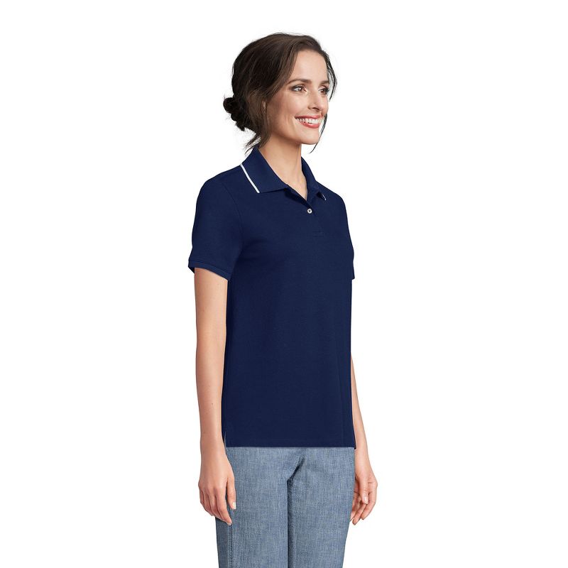 Lands' End Women's Tall Mesh Cotton Short Sleeve Polo Shirt, 5 of 6