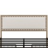 NicBex Queen Size Upholstered Bed Frame with Nailhead Decoration and 4 Drawers for Adults/Boys/Girls,White+Brown - 4 of 4