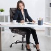 MAYEERTY Big and Tall Office Chair, Wide Seat Ergonomic Computer Desk Chair High Back Executive Leather Chair Adjustable Flip-up Armrest Design,Brown - 4 of 4