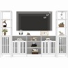 3pcs Entertainment Center with TV Stand & Bookshelves, 2pcs Bookcase Set or Single TV Stand for 70" TVs, for Living Room, Farmhouse Modern Style - 3 of 4