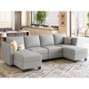 Belffin Modular Sectional Sofa Chenille U Shaped Couch with Double Chaise for Living Room, Light Grey - 2 of 4