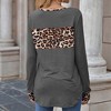 Anna-Kaci Women's Long Sleeve Pullover Top with Leopard Print Chest Panel and Cuff Accents - 2 of 4