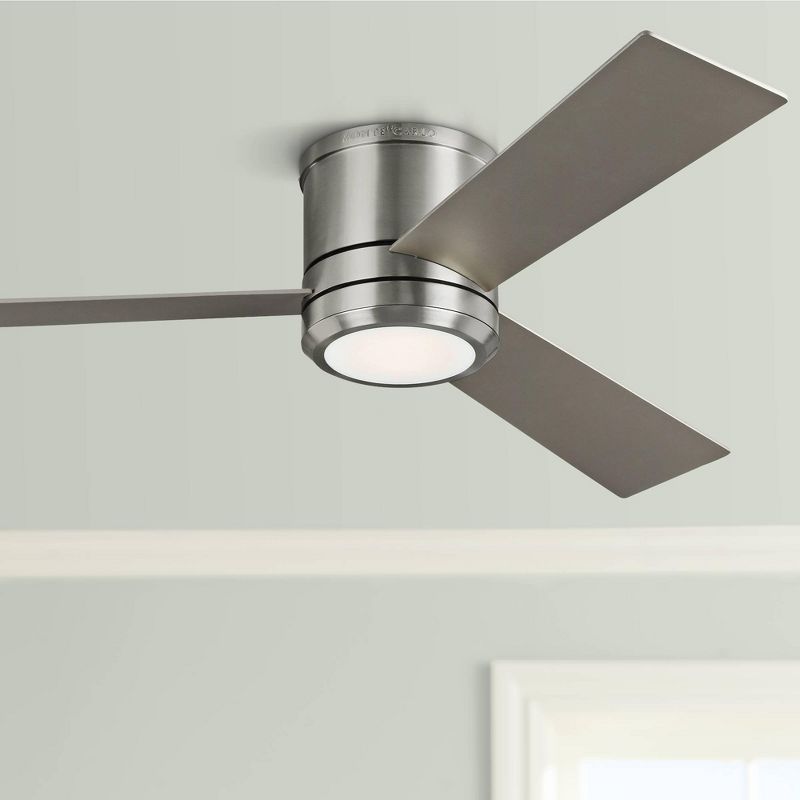 Visual Comfort and Co. 56" Clarity Max Brushed Steel LED Hugger Ceiling Fan with Wall Control, 2 of 5