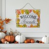Northlight 16” Autumn Leaves Welcome Friends Wooden Hanging Wall Sign - 2 of 4