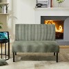 Mini Armless Loveseat Sofa with USB, Velvet Couch for Small Spaces, Bedroom, Dorm, Office, Living Room - 2 of 4