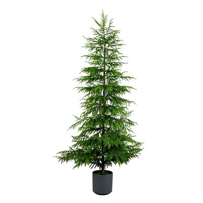 Nearly Natural 8' Artificial Real Touch Norfolk Island Pine Christmas Tree with Natural Look