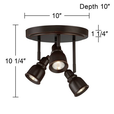 Denise Bronze 3-Head LED Ceiling Track Light Fixture
