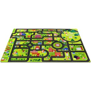 Road Rug for Kids Play Mat, City Traffic Road Map Area Rug, Soft Non Slip Fun Carpet for Kids Toddler Bedroom Playroom Classroom Educational Rug - 1 of 4