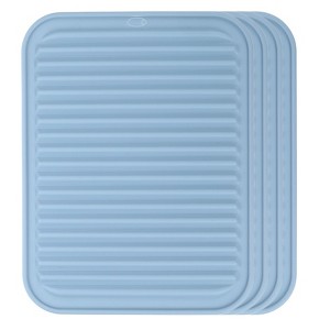 Unique Bargains uSilicone Heat Resistant Non-slip Dish Drying Mat 4 Pcs - 1 of 4