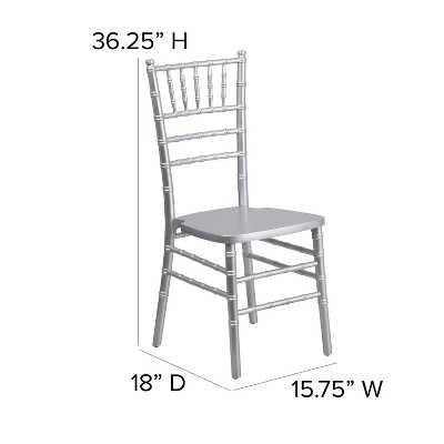 Elegant Silver Wood Chiavari Banquet Chair
