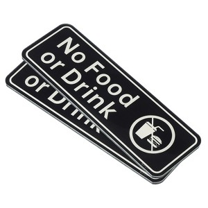 Unique Bargains Acrylic Self-Adhesive Decor Business No Food or Drink Sign - 1 of 4
