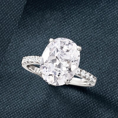 Ross-Simons 6.00 ct. t.w. CZ Oval Ring in Sterling Silver - image 4