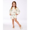 Deux par Deux Girl Printed French Terry Sweatshirt Off-White and Koala - 3 of 4