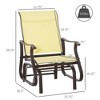 Outdoor Glider Chair, Gliders for Outside Patio with Steel Frame and Mesh Fabric for Backyard, Garden, and Porch - 3 of 4