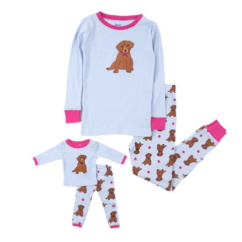 Leveret Girls And Doll Cotton Pajamas Puppy 2 Year : Target