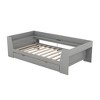 NicBex Twin Size Daybed 90.2" L Modern Wooden Bed Frame with Storage Shelves, 2 Drawers and Ports for Living Room, No Box Spring Required, Gray - 3 of 4