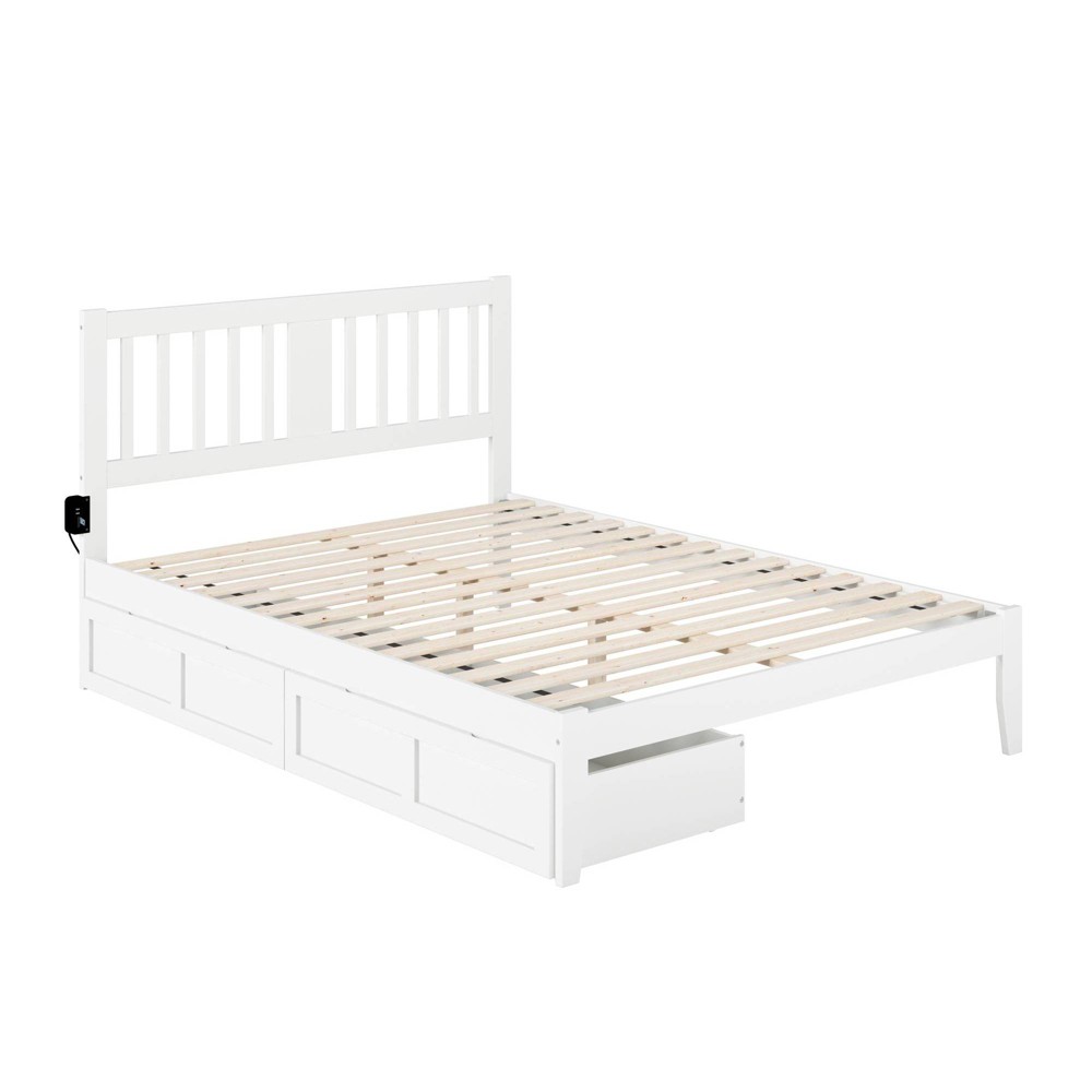 Photos - Bed Frame AFI Queen Tahoe Bed USB Turbo Charger with 2 XL Drawers White  
