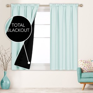 Deconovo ModernLuxury BlackOut RodCurtains For LivingRoom or BedRoom，Easy Clean,2Panels - 1 of 4