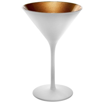 8oz 2pk Glass Olympia Martini Glass Drinkware Set White/Bronze - Stolzle Lausitz
