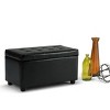 CAVINAS Faux Leather Storage Ottoman Bench,Upholstered Ottoman with Tufted Diamond Detail for Living Room,Bedroom - 2 of 4