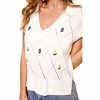 Women's Ashley Floral Embroidered Sweater Vest - Ces Femme - 4 of 4
