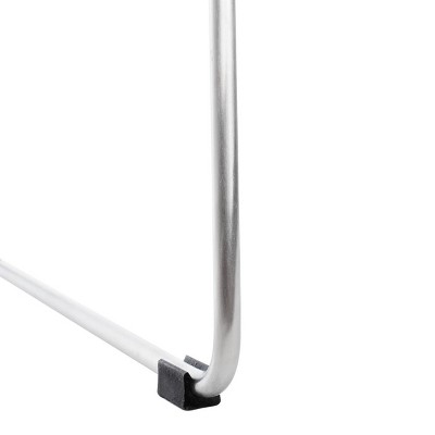 Ash Grey Leather and Silver Metal Hairpin 25" Counter Stool