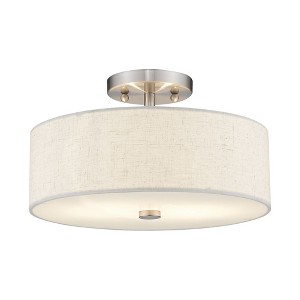 Livex Lighting Meridian 2 - Light Semi-Flush Mount in  Brushed Nickel - 1 of 1