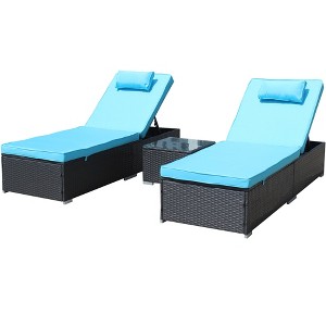 Gulches Outdoor Chaise Lounge Set of 2, Stylish and Comfortable, Perfect for Poolside or Patio, Weather-Resistant Design for Summer Relaxation - 1 of 4