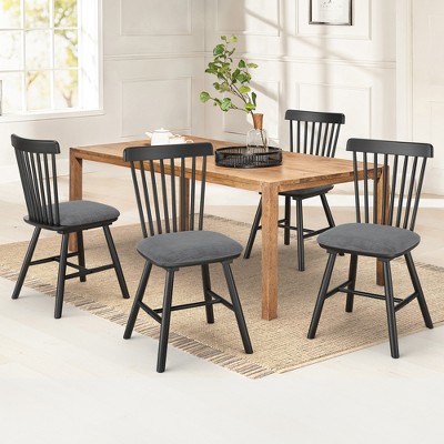 Arceso Dining Chairs Set of 4, Wooden Kitchen Chairs with Cushion ...