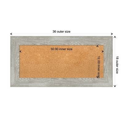 Dove Greywash Framed Natural Cork Bulletin Board