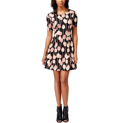 maison Jules Womens Printed Floral Fit & Flare Dress