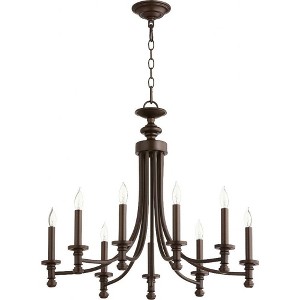 Quorum Lighting Rossington 9-Light Chandelier, Oiled Bronze, 26.5W, 31H - 1 of 1