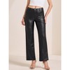 INSPIRE CHIC Women's Straight Leg High Waist with Pockets Leather Pants - 3 of 4